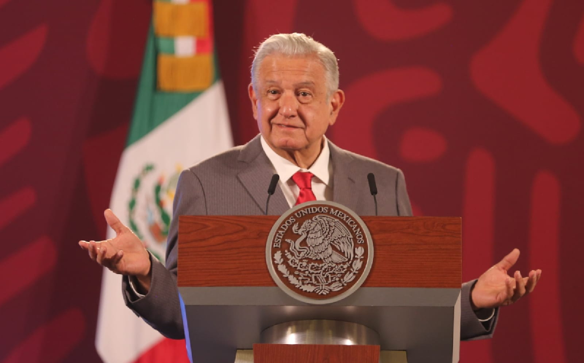 El Presidente durante su conferencia mañanera de hoy en Palacio Nacional. | Javier Ríos
