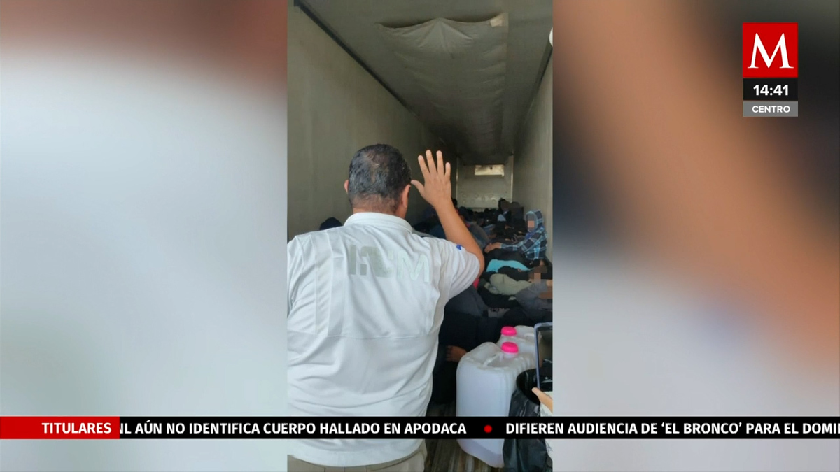 Autoridades rescatan a 61 migrantes que estaban en la cabina