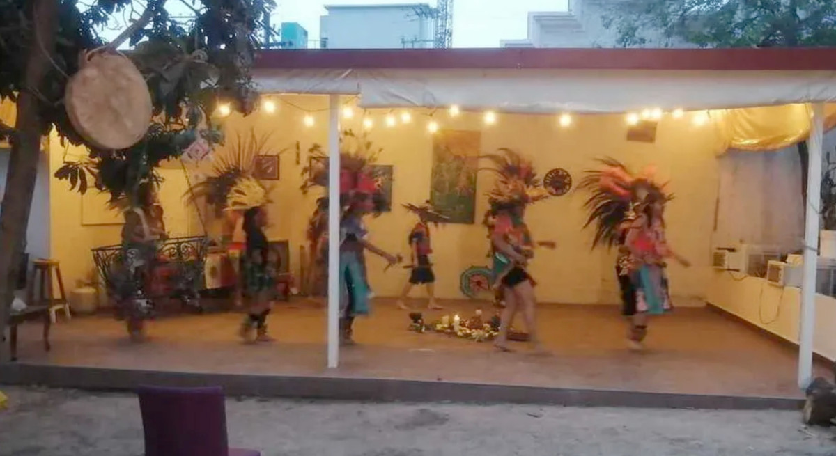 Ante sequía en Nuevo León, realizan danza de la lluvia en San Pedro. Foto: Especial