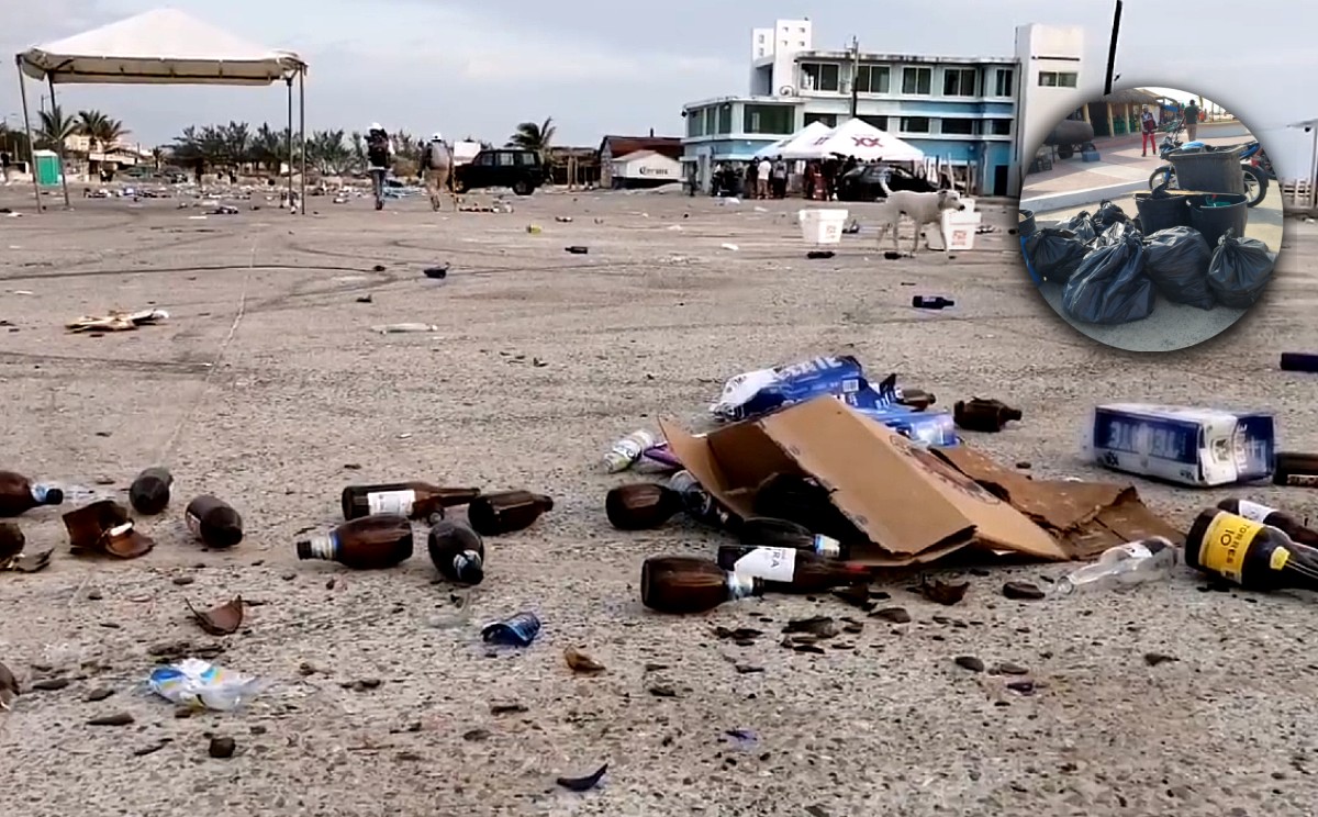 Tras playazo 2022, Miramar amanece lleno de basura