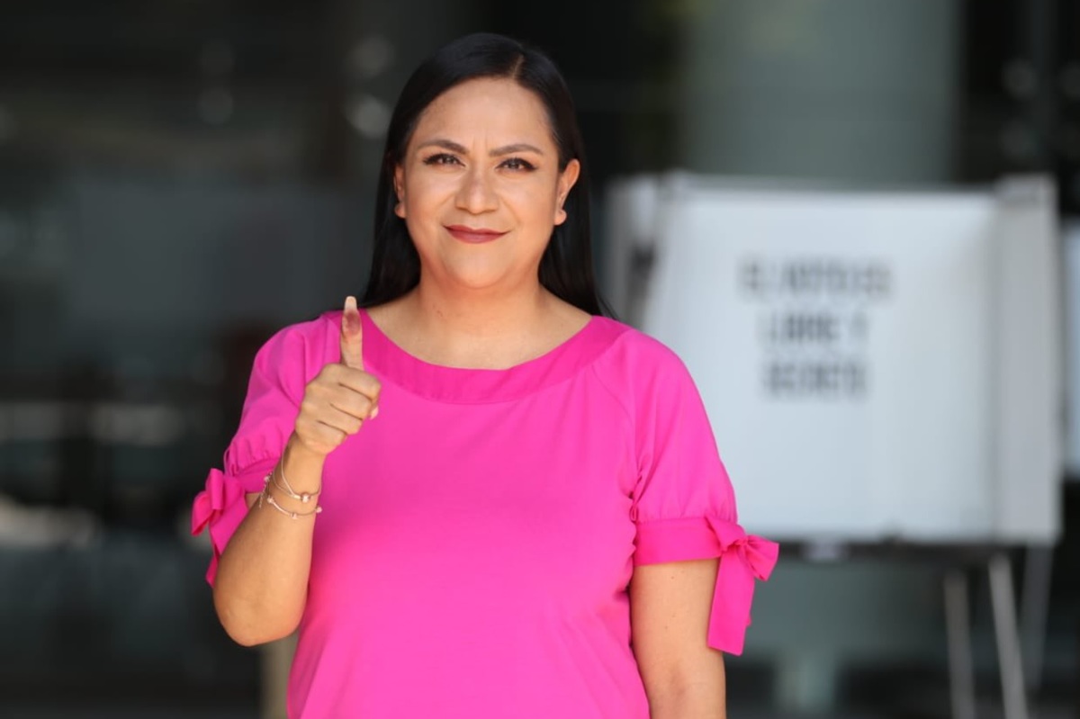 Ariadna Montiel Reyes tras votar en la consulta de revocación de mandato.| @A_MontielR