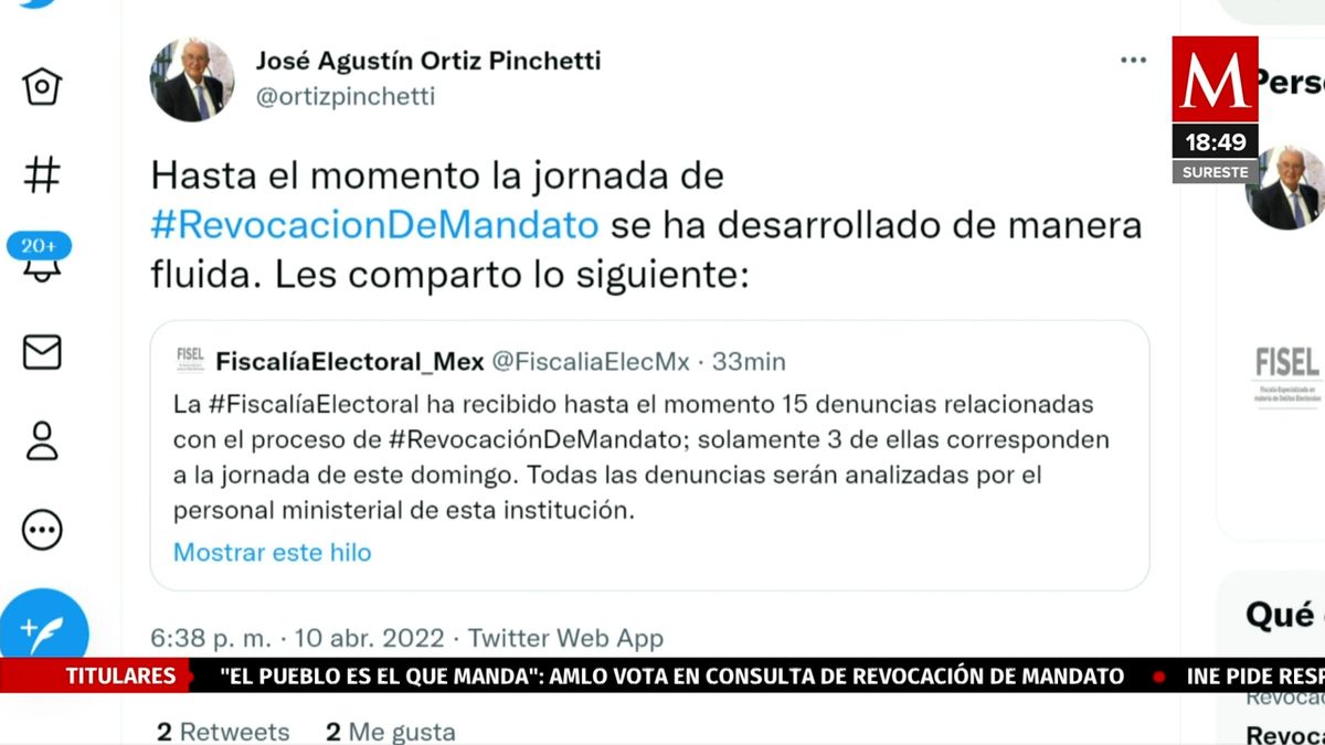 15 denuncias relacionas a la revocación de mandato