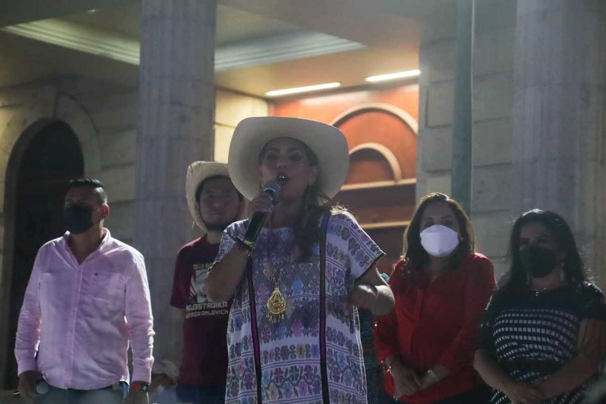 Evelyn Salgado Pineda, gobernadora de Guerrero, en mensaje tras ejercicio de revocación. (Especial)