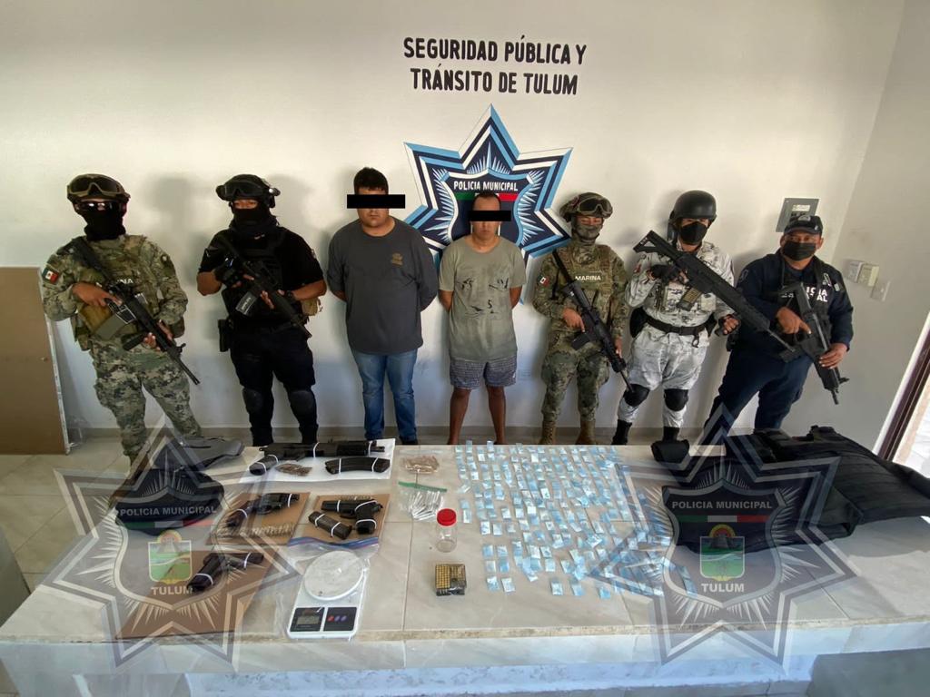 En total fueron detenidas tres personas por narcomenudeo en Tulum