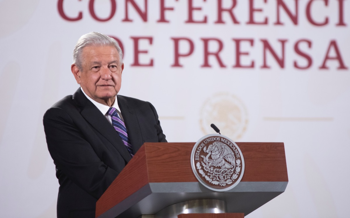 El mandatario durante la conferencia de hoy en el Salón de Tesorería de Palacio Nacional. | Cortesía