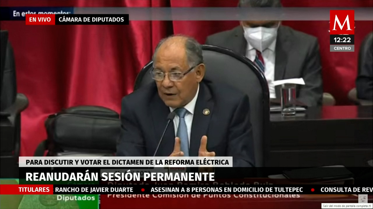 Reanudarán sesión permanente para discutir y votar Reforma Eléctrica
