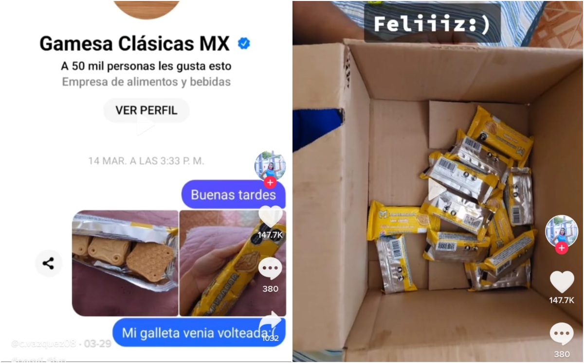 Usuaria denuncia galleta volteada en Tik Tok