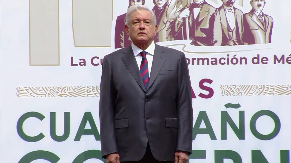 El presidente Andrés Manuel López Obrador ofreció un mensaje por los cien días de su cuarto año de gobierno. | Captura