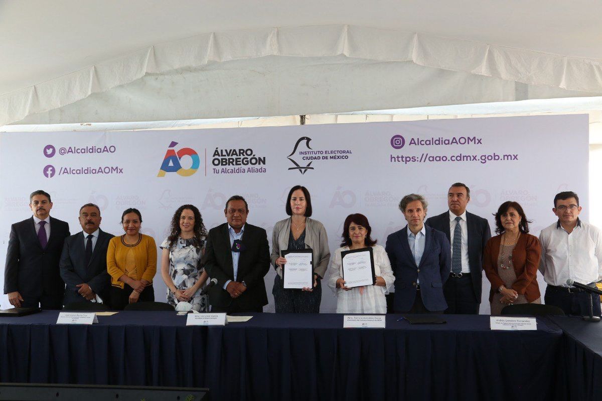 Firma del convenio, Álvaro Obregón con el Instituto Electoral de la Ciudad de México (Especial)