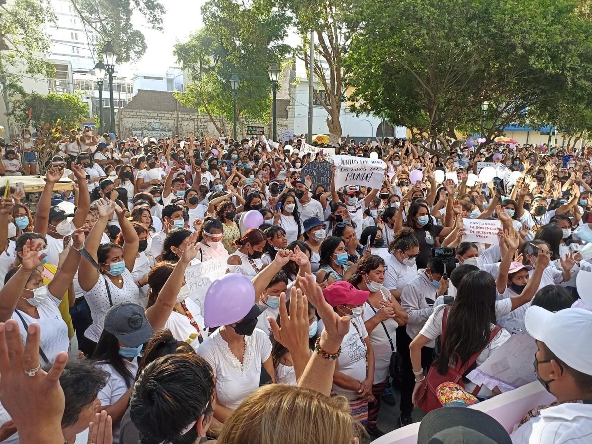 La comunidad del Chiclayo protestó por la violación de una menor de tres años (Twitter)