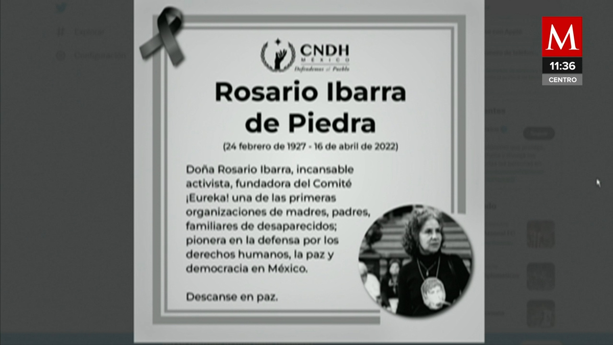 Fallece activista luchadora social Rosario Ibarra de Piedra de 95