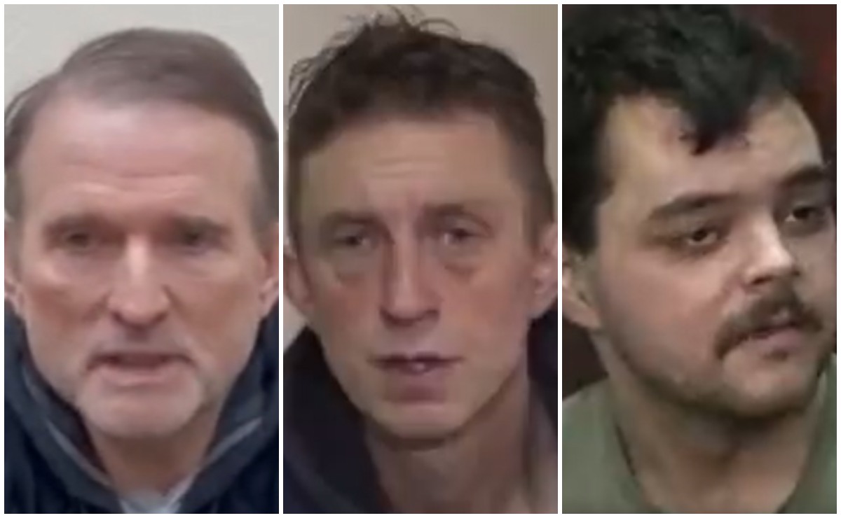 Los detenidos aparecieron en videos emitidos por Ucrania y Rusia. | Capturas videos