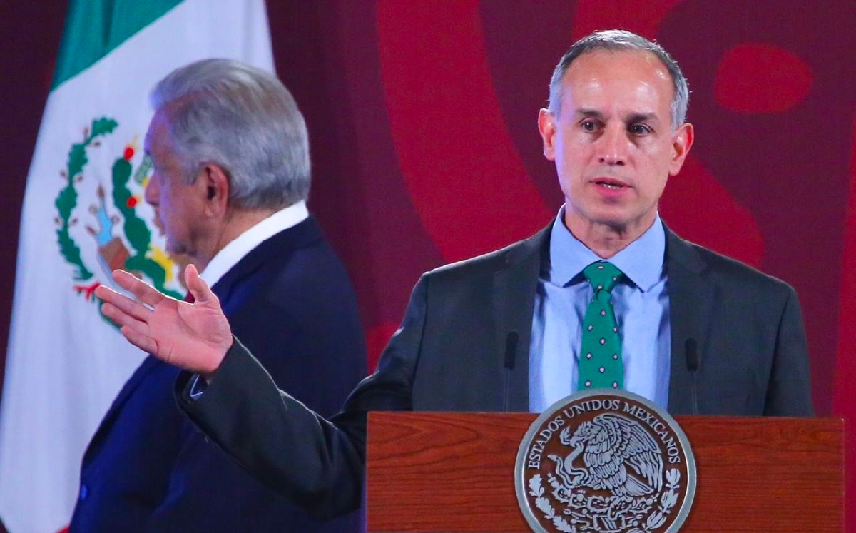 El subsecretario de Salud durante la conferencia mañanera de hoy en Palacio Nacional. | Ariel Ojeda