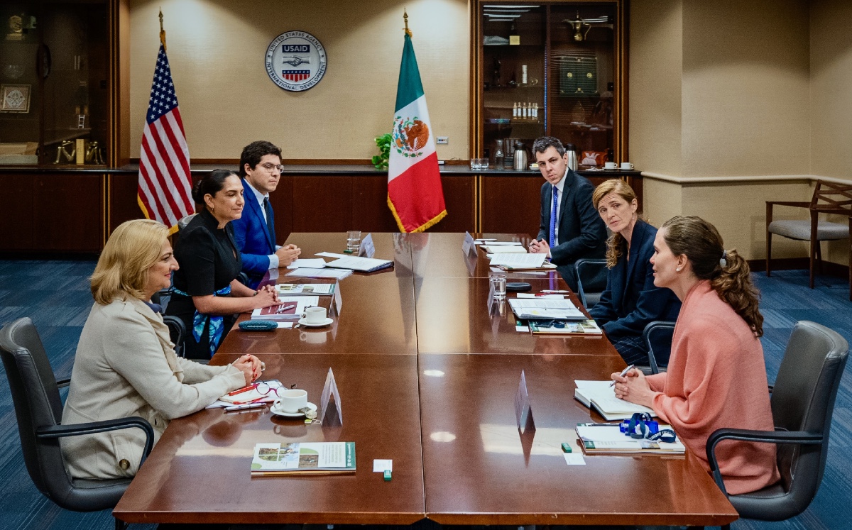 Reunión en Washington D.C entre Samantha Power y Laura Elena Carrillo. (Twitter Amexcid)
