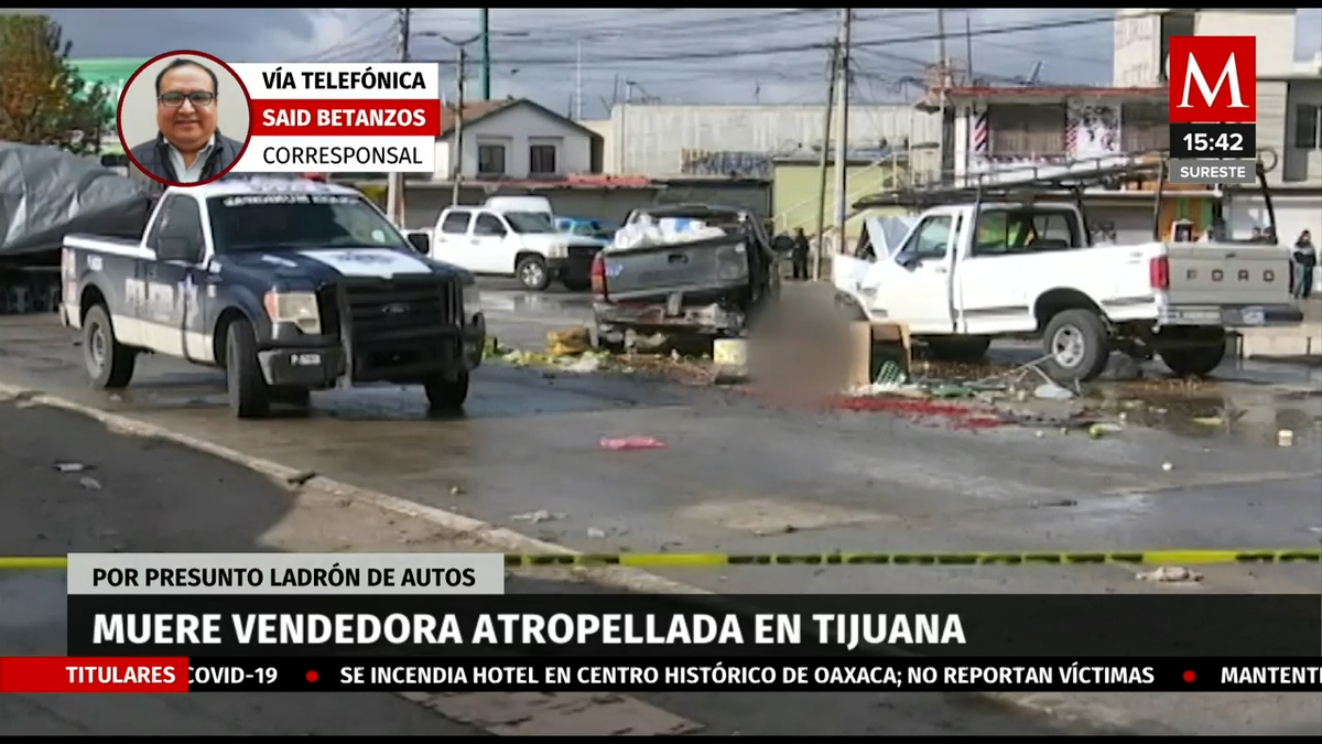Presunto ladrón de autos atropella una mujer en Tijuana