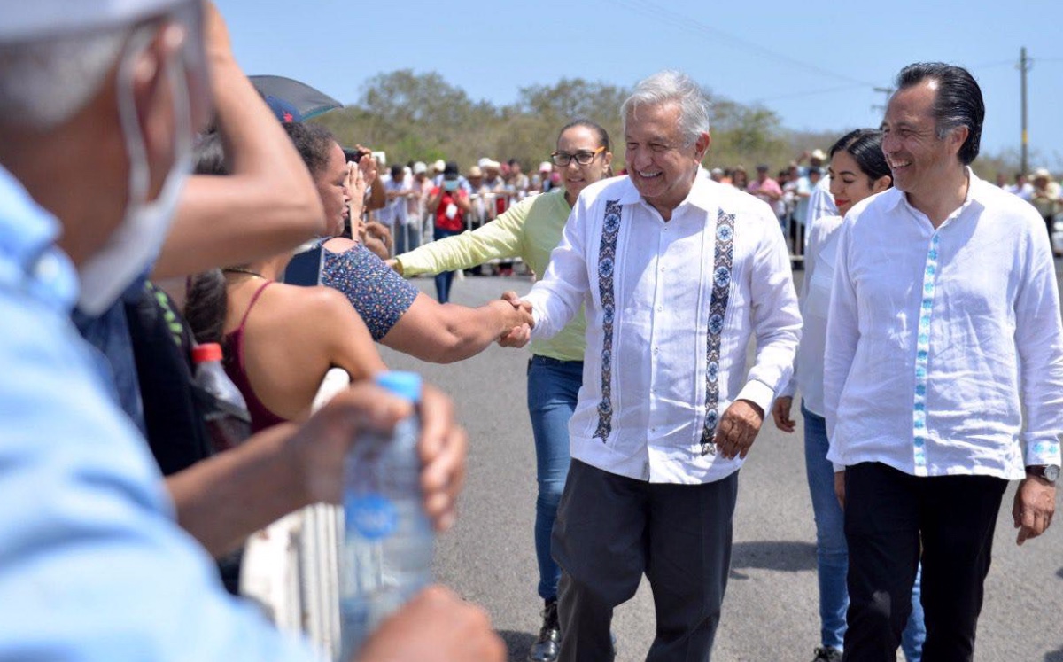 Andrés Manuel López Obrador visita la zona norte de Veracruz. (Especial)