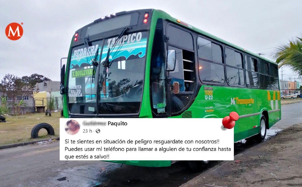 Chofer de autobús ofrece resguardo a mujer si se encuentran en una situación de riesgo