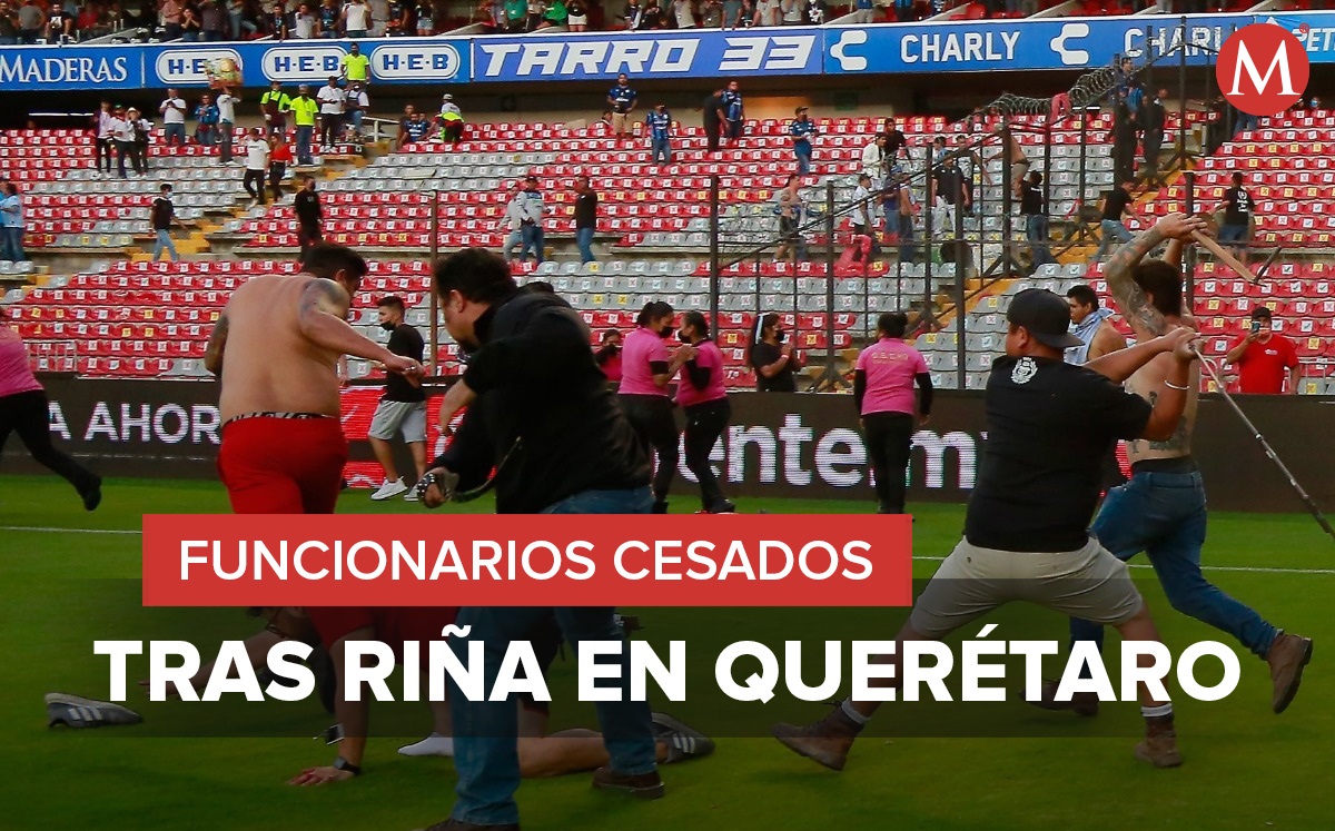 En Querétaro, 14 funcionarios han sido despedidos por la riña en el Estadio Corregidora. | Cuartoscuro