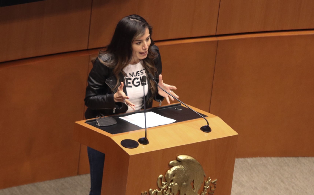 La senadora Verónica Delgadillo, de Movimiento Ciudadano, durante una sesión ordinaria. | Cuartoscuro