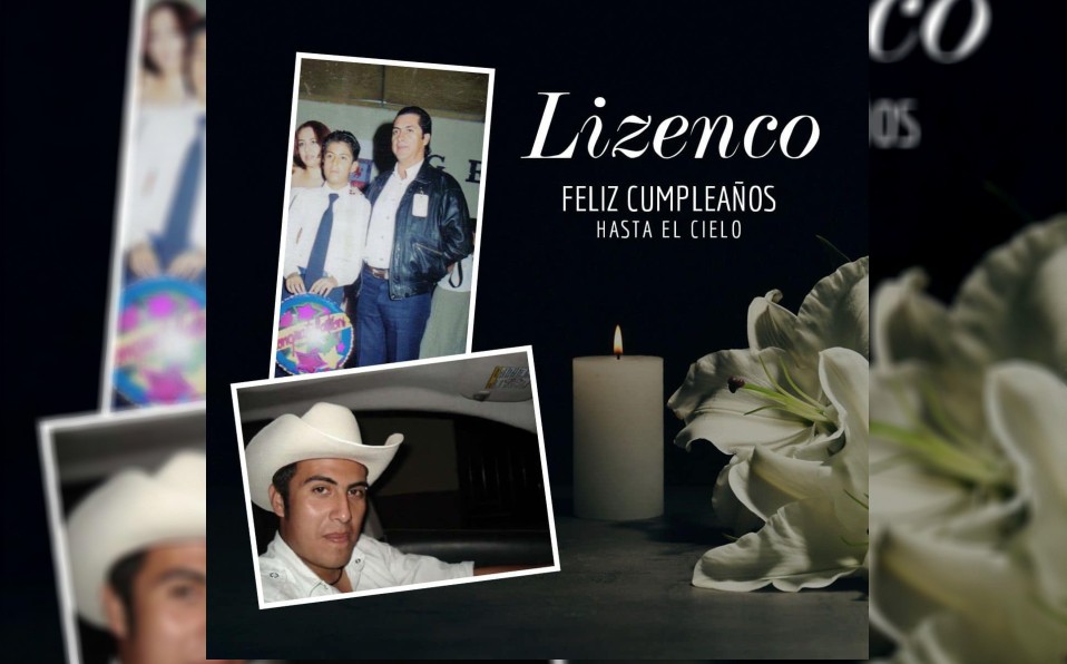 Un "Feliz cumpleaños hasta el cielo" es la frase que acompaña a la imagen del joven, junto a una vela y una flor blanca.