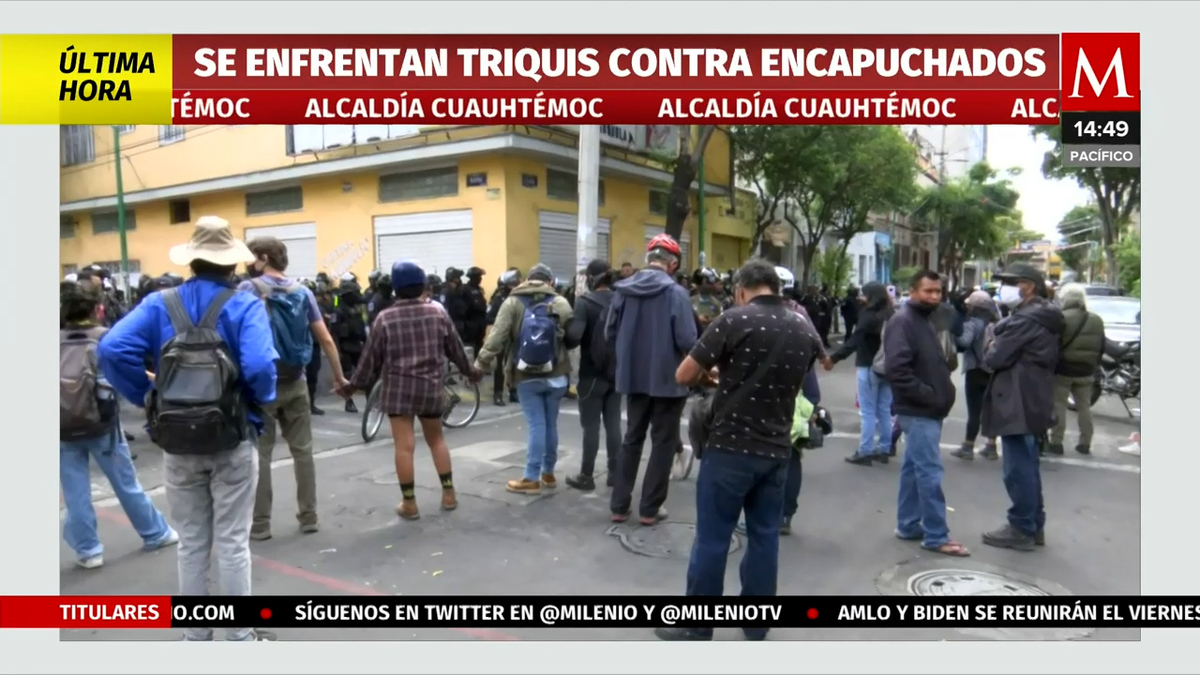 Comunidad Triqui y encapuchados se enfrentan contra policías; CdMx