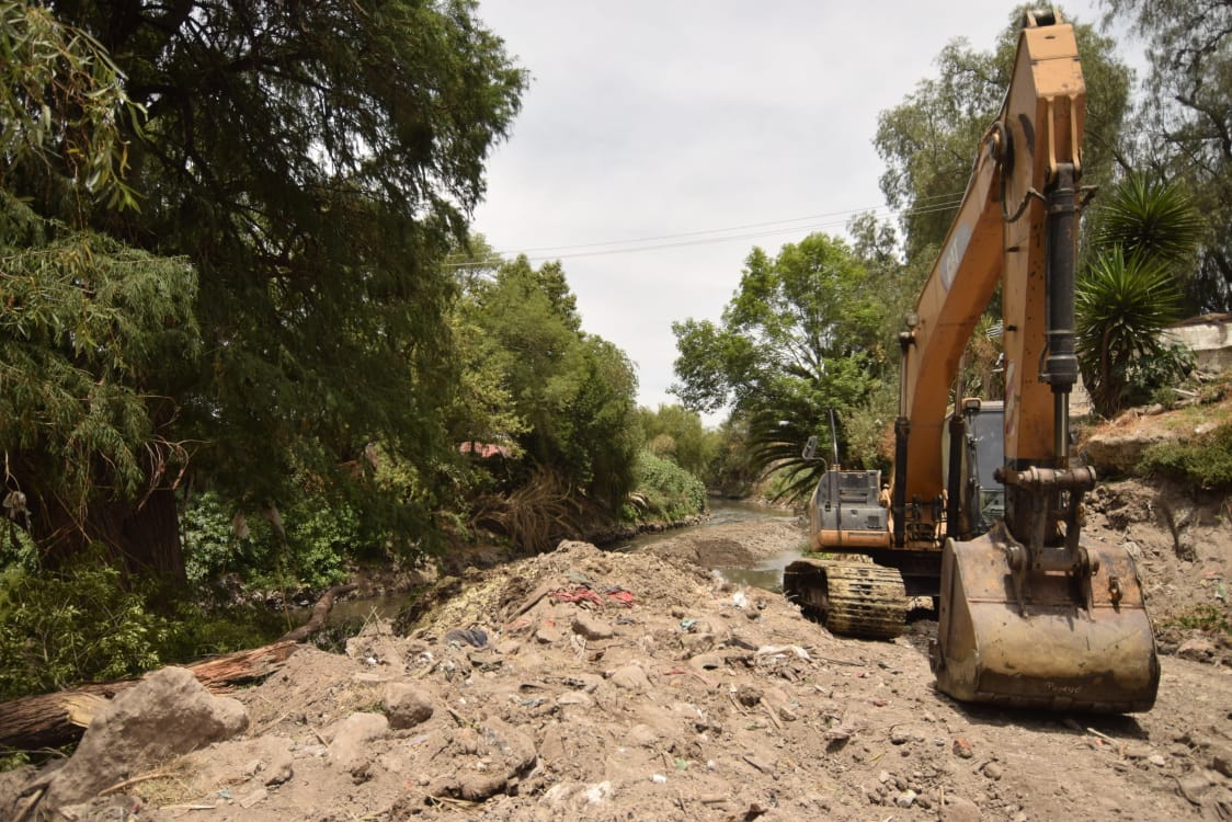 Trabajos de ampliación del río Tula. (Francisco Villeda)