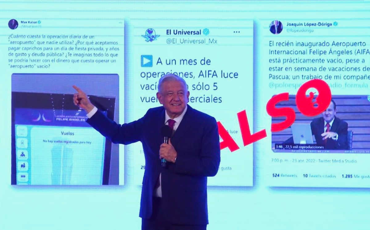 El Presidente tocó este tema luego de mostrar publicaciones que criticaban la afluencia del AIFA. | Ariel Ojeda