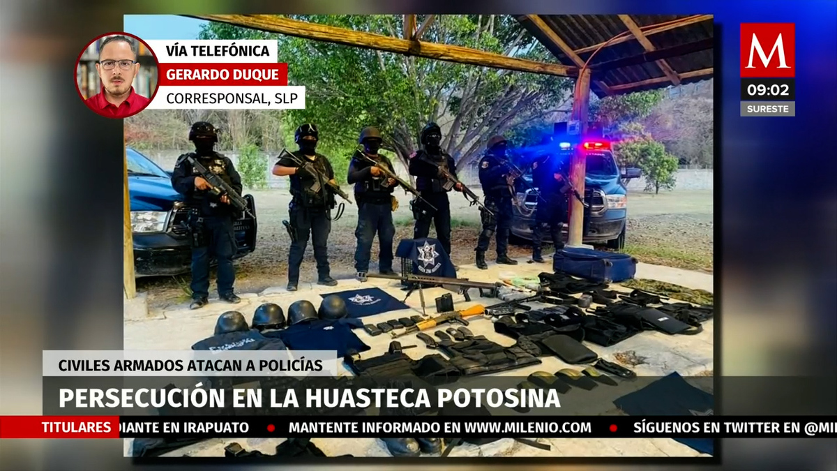 Civiles armados atacan a policías tras persecución