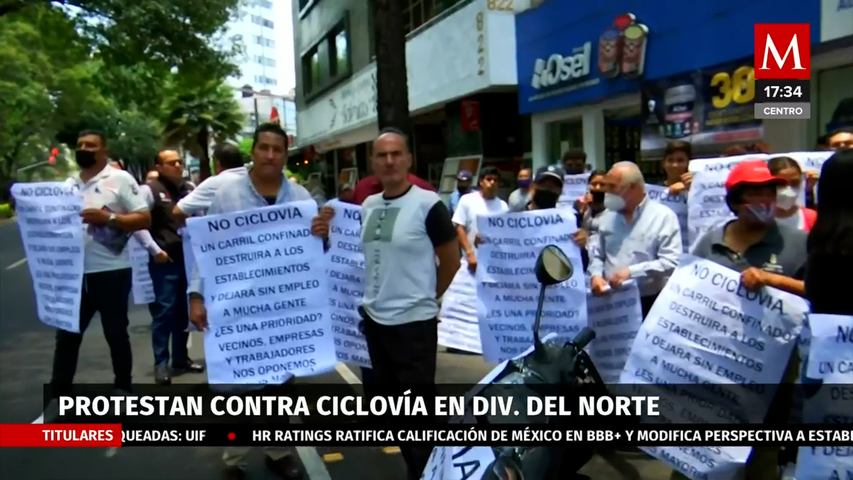 Comerciantes protestan contra ciclovía en División del Norte