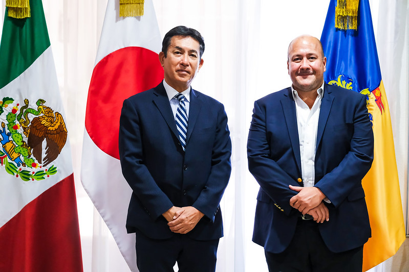 Enrique Alfaro Ramírez, se reunió con Noriteru Fukushima, embajador de Japón. (Cortesía)