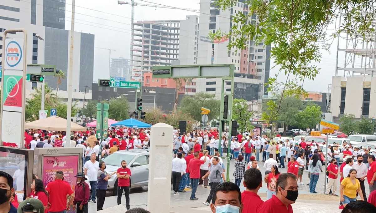 Centro de Monterrey en el Día del Trabajo. Foto: Israel Santacruz