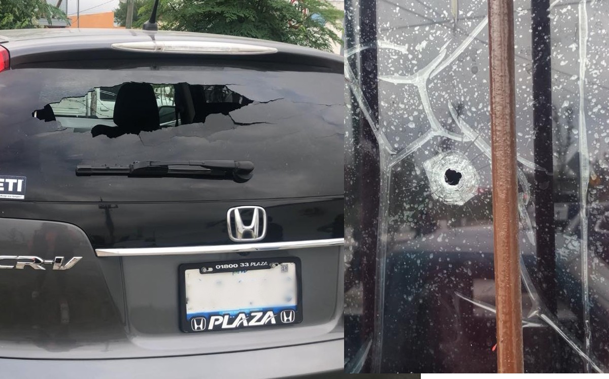 Daños materiales tras persecución en Reynosa. (Carolina Garza)