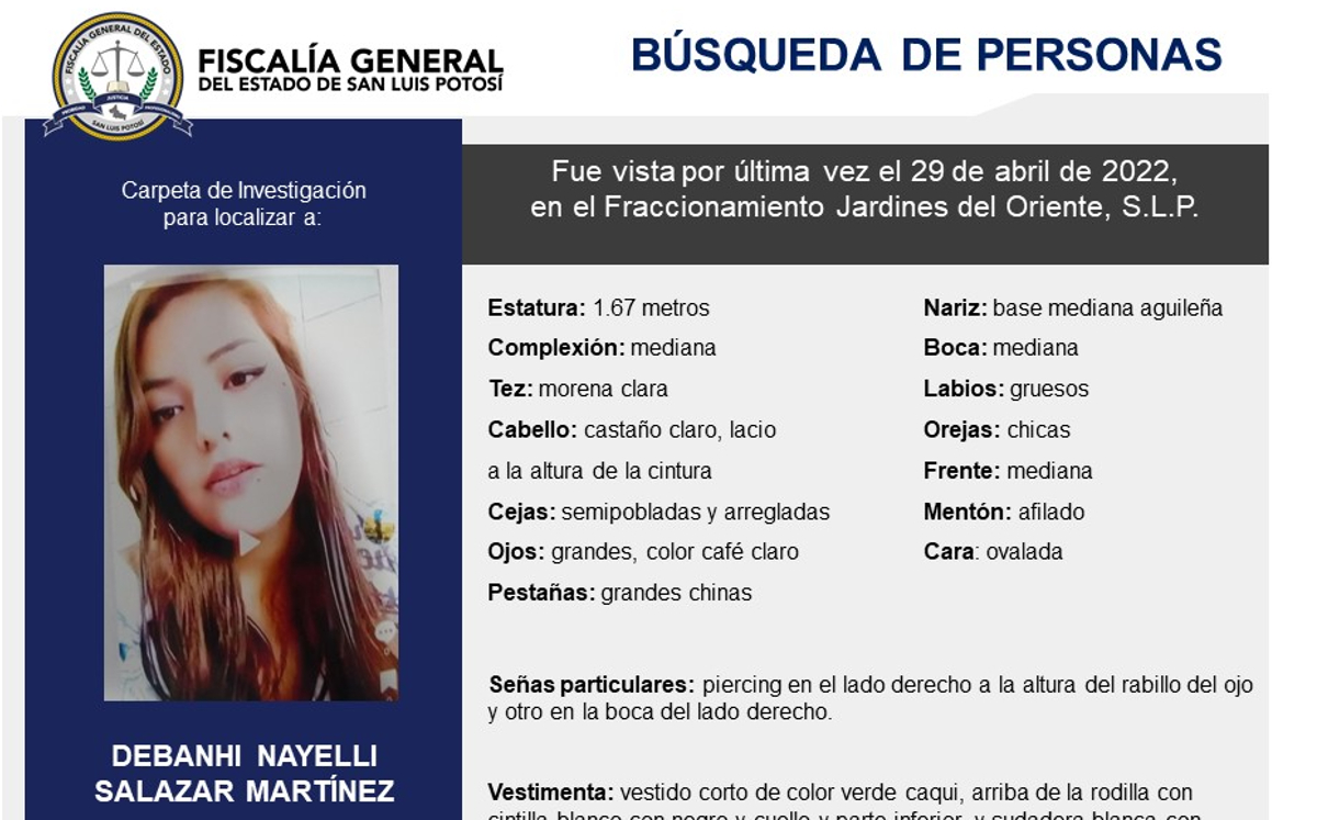 Debanhi Nayelli desapareció el viernes 29 de abril en San Luis Potosí. | Twitter