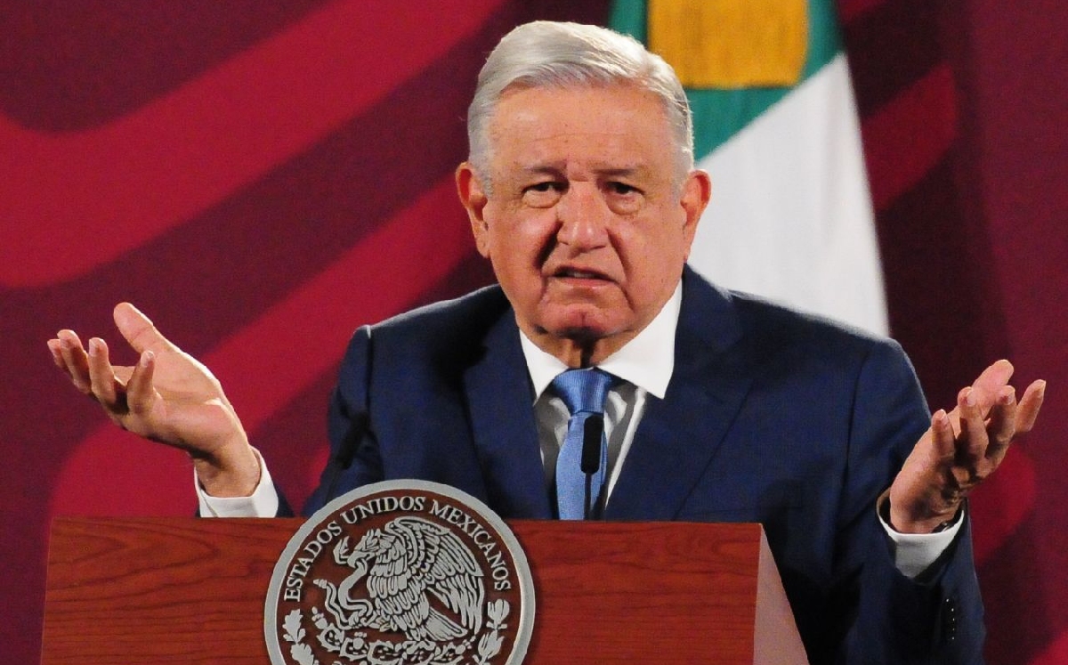 López Obrador durante su conferencia mañanera del 3 de mayo en Palacio Nacional. | Cuartoscuro