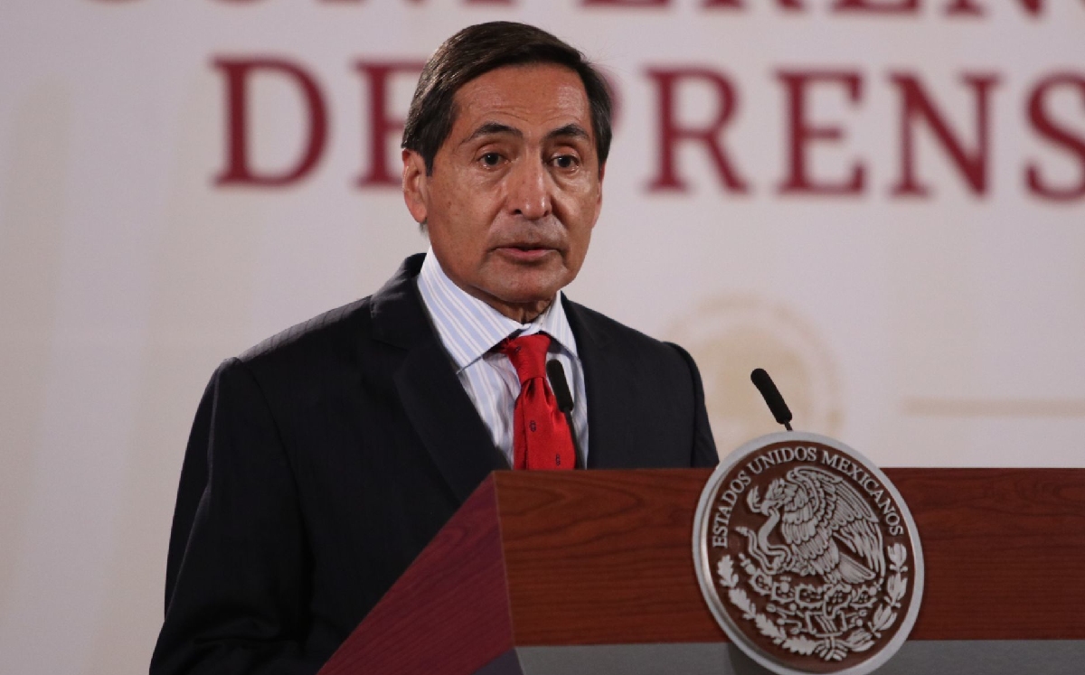 El secertario de Hacienda, Rogelio Ramírez de la O, durante la conferencia de hoy. | Cuartoscuro