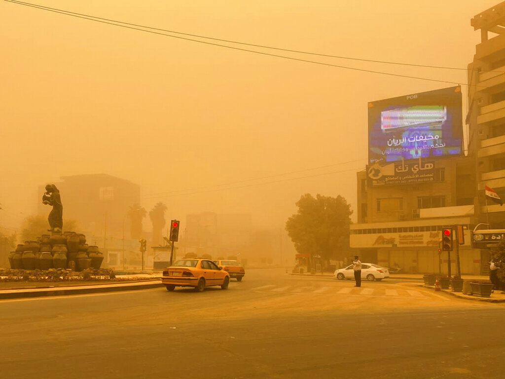 Las tormentas de arena son comunes en Bagdad, pero temen un aumento de la frecuencia. (AP)