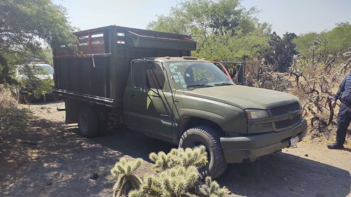Camioneta recuperada en Tula.