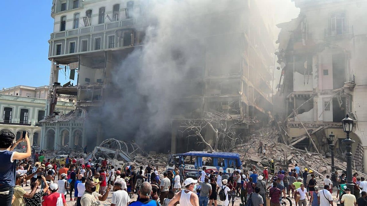 Explosión en hotel de La Habana| Twitter @agusantonetti