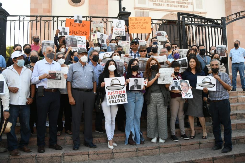 Protesta por asesinato de periodista en Culiacán. (Karla Guerrero)