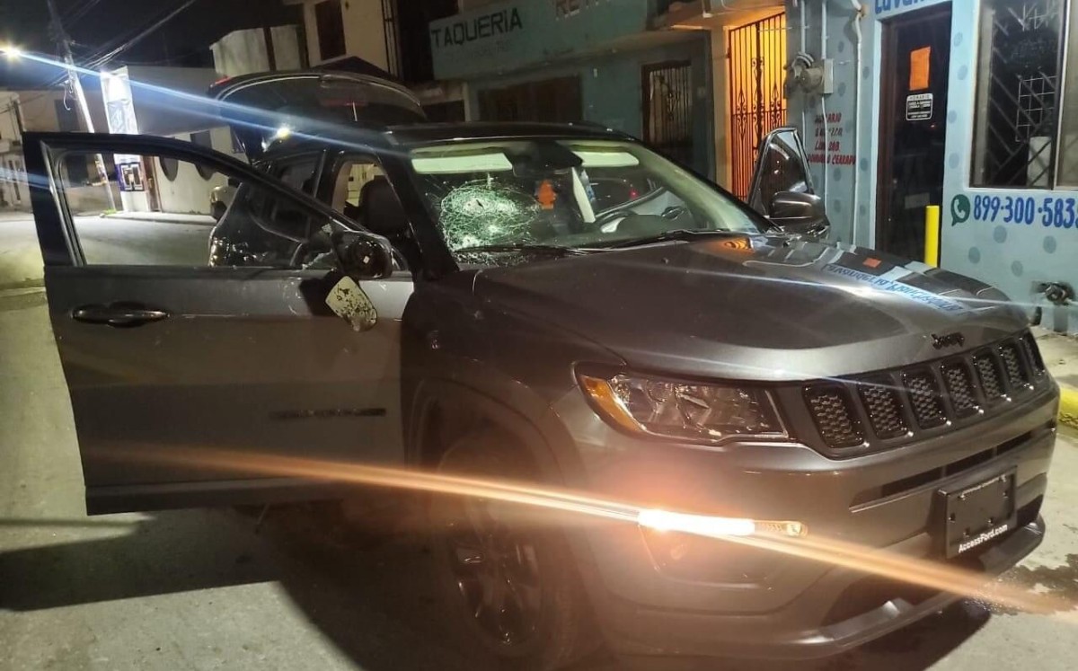 Vehículo asegurado tras enfrentamiento en Reynosa, Tamaulipas