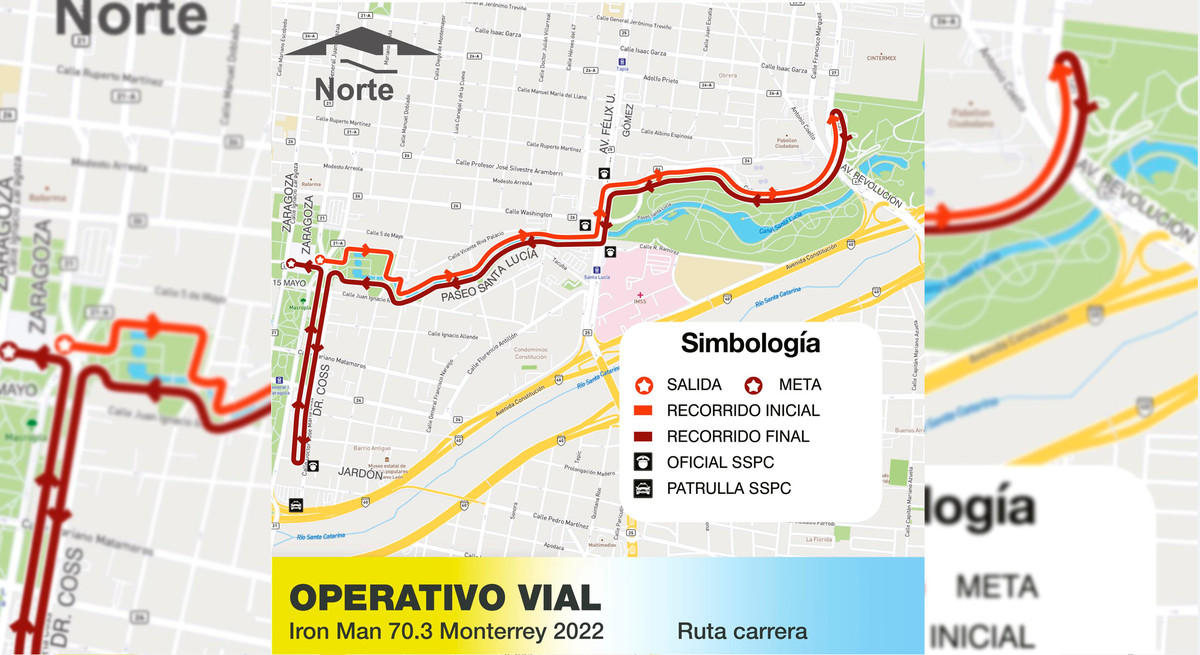 Calles del centro de Monterrey permanecerán cerradas por Ironman 70.3. Foto: Especial
