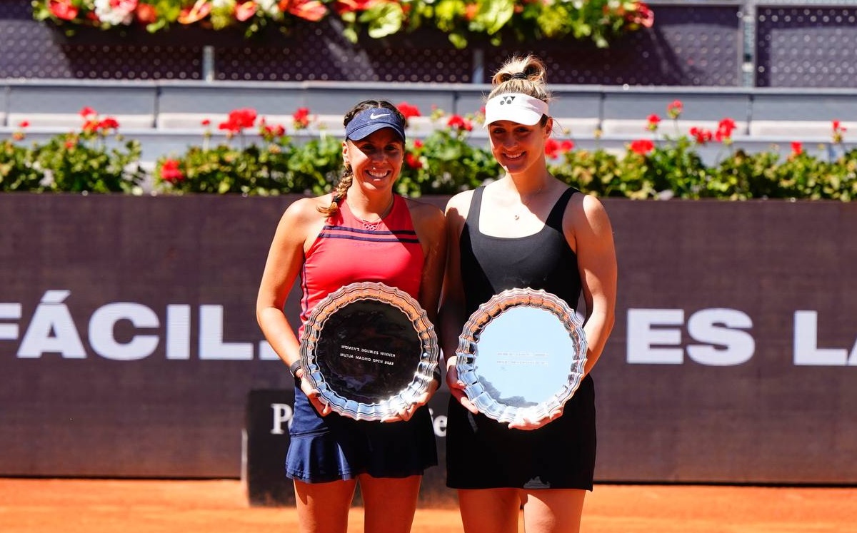 Giuliana Olmos y Gabriela Dabrowski, campeonas en dobles del Abierto de Madrid (Twitter @MutuaMadridOpen)