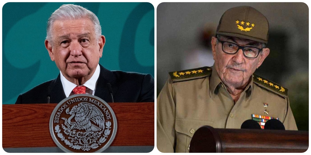 AMLO y Raúl Castro.