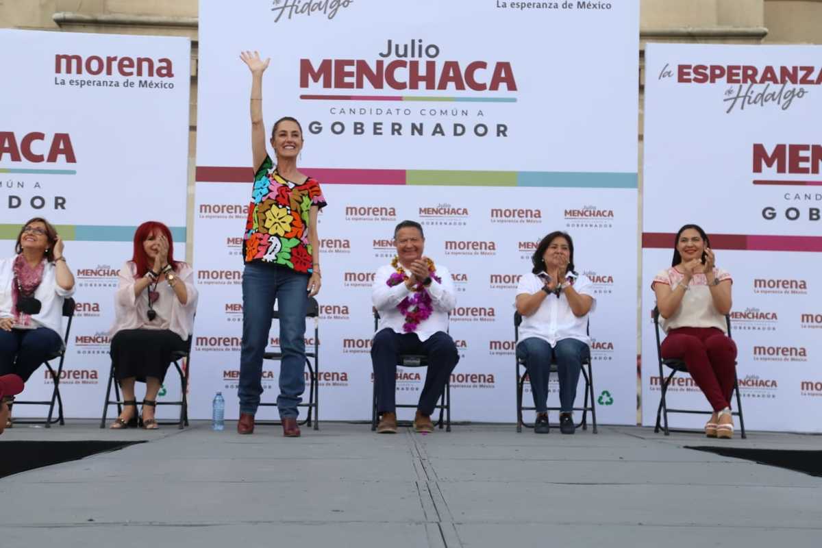 La jefa de gobierno Claudia Sheinbaum, visitó Hidalgo para respaldar al candidato de "Juntos Hacemos Historia" Julio Menchaca (Jorge Sánchez)