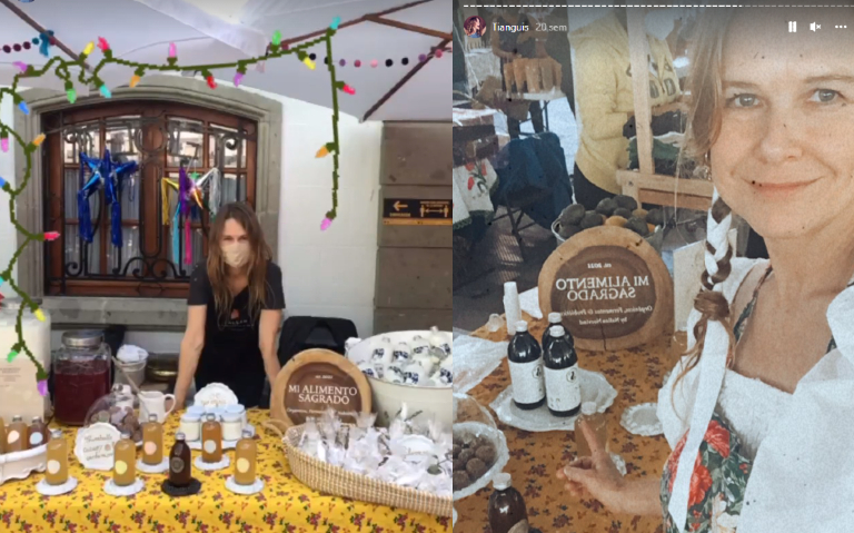 Nailea Norvind vende sus productos en tianguis de la CdMx