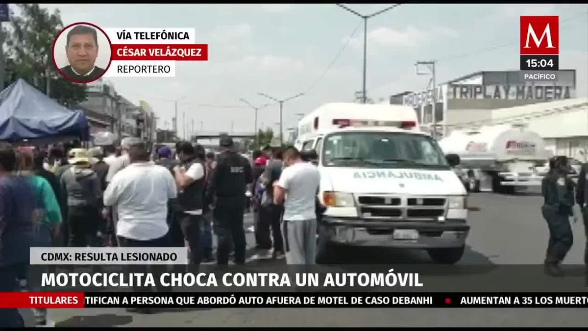 En CdMx, resulta herido un motociclista tras choca con un automóvil