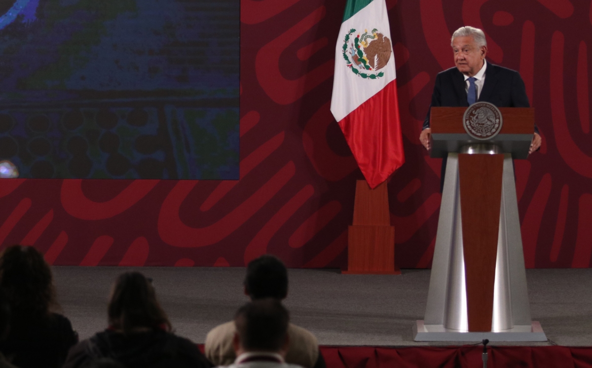 El Presidente durante su conferencia mañanera de hoy en Palacio Nacional. | Cuartoscuro