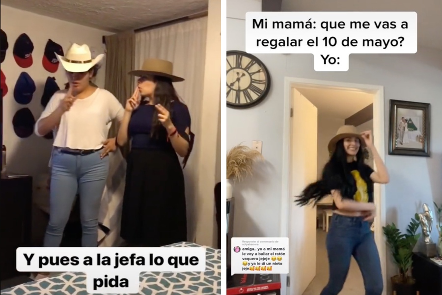 Usuarios de TikTok bailan ‘El Ratón Vaquero’  para el Día de las Madres. / Especial.