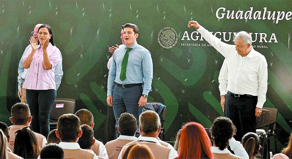 El Presidente encabezó un acto en Guadalupe, junto al gobernador del estado, Samuel García. ESPECIAL