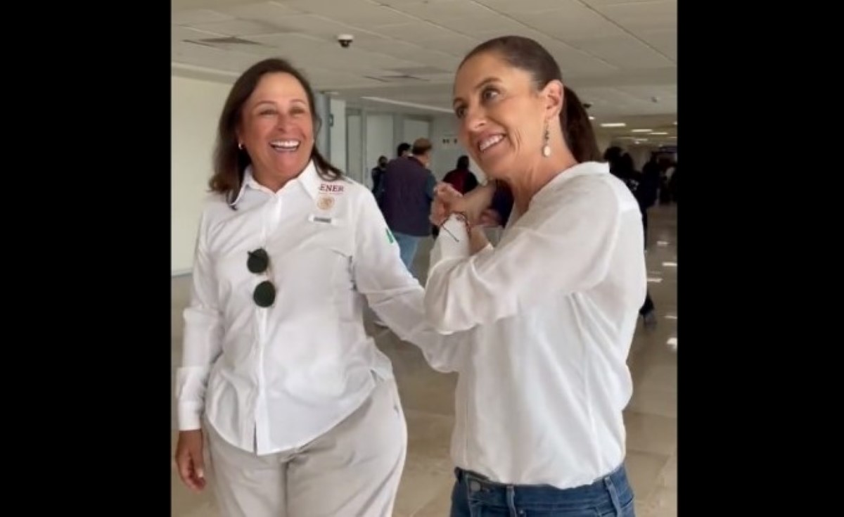 Sheinbaum fue recibida en Villahermosa por la titular de la Sener.| Especial